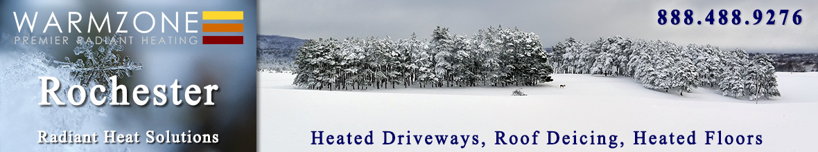 Rochester radiant heated driveways, roof deicing and floor heating banner