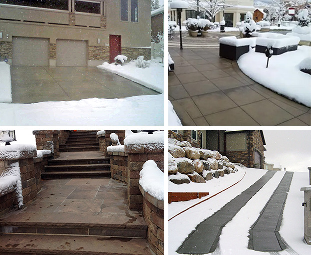Heated driveway snow melting systems. Heated driveways and walks